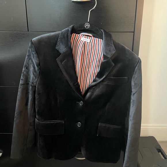 Thom Browne Black Velvet Blazer - Picture 1 of 6